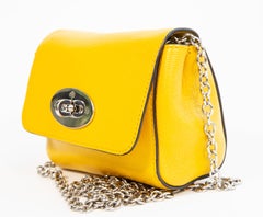 2000s Mulberry Mini Lilly Yellow Leather Crossbody Bag