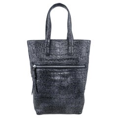 2000s Nancy Gonzalez Small Black and Silver Anthracite Tote