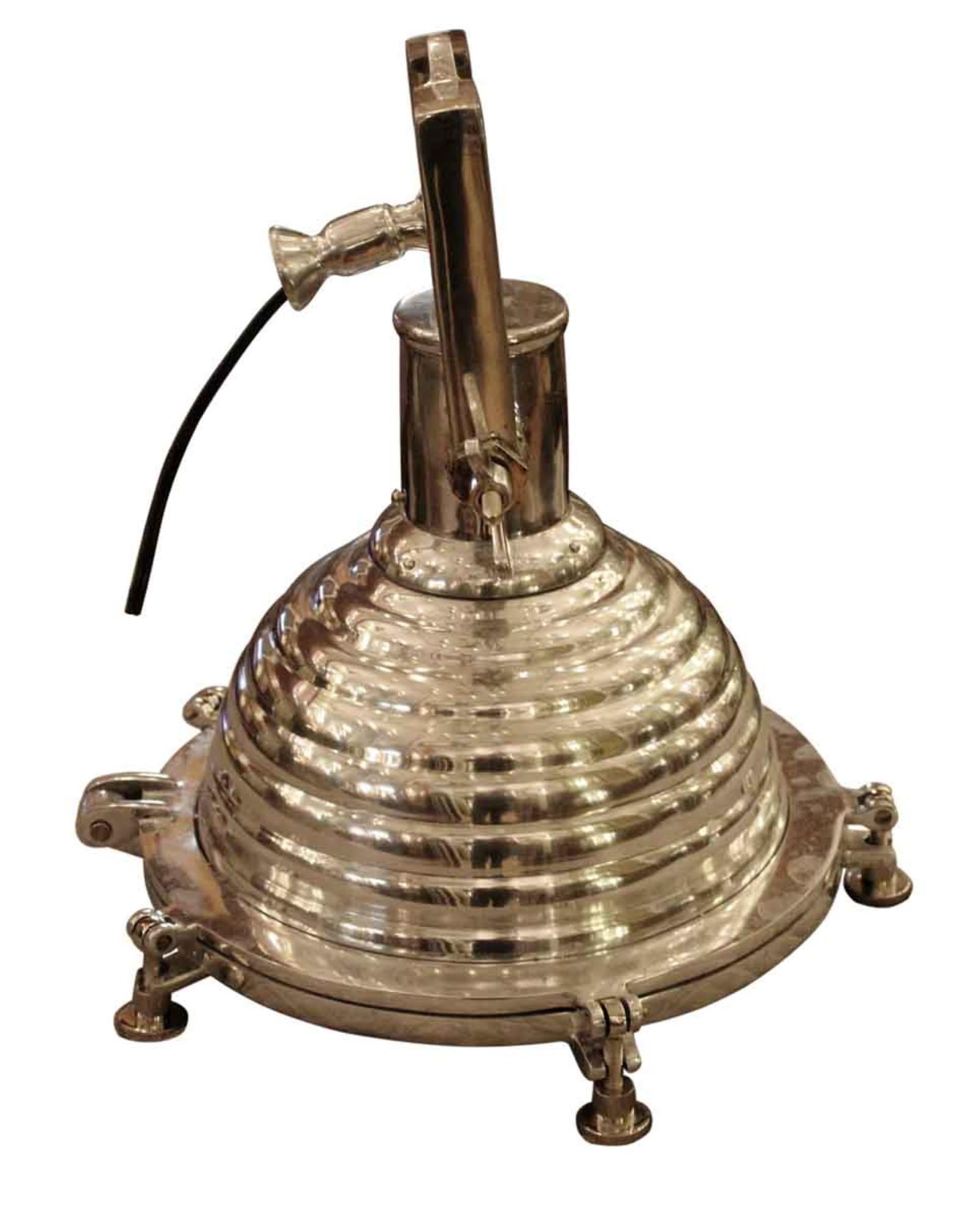 Replica of the nautical ship fox light in polished aluminum. Takes one bulb. Small quantity available at time of posting. Priced each. Please inquire. Please note, this item is located in our Scranton, PA location.