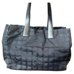 2000s New Travel Line Black Nylon Tote Bag by Chanel