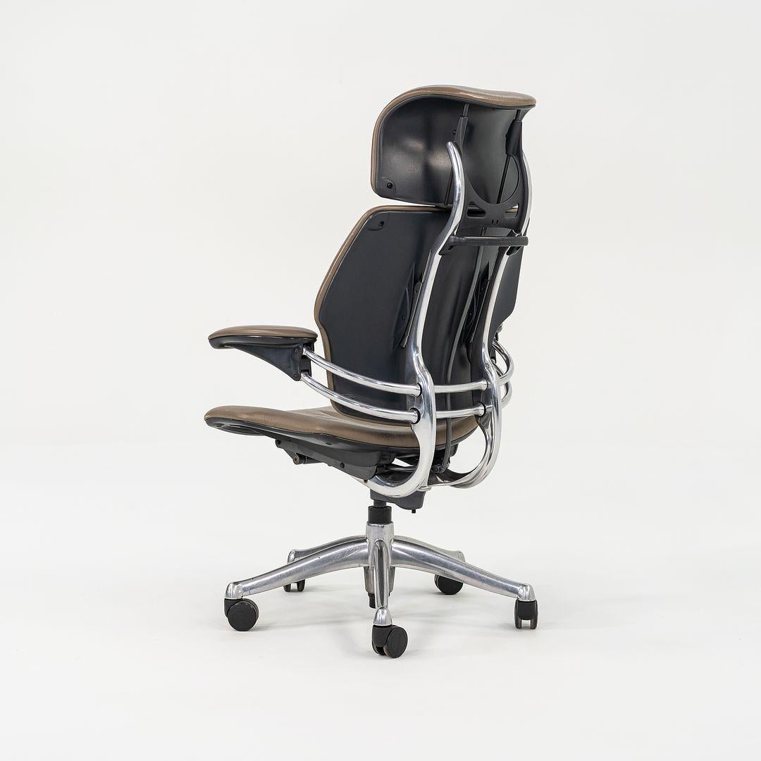 Contemporary 2000s Niels Diffrient for Humanscale Freedom Desk Chair in Dark Tan Leather