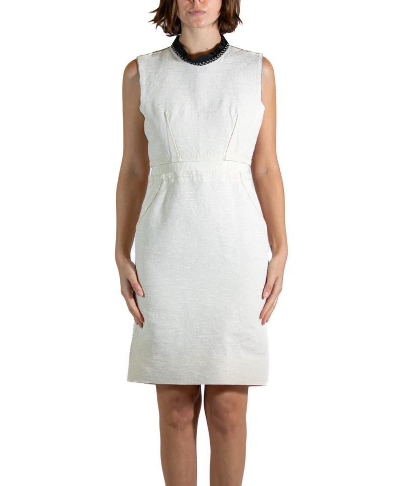 2000S Off White & Beige Dress In Excellent Condition For Sale In New York, NY