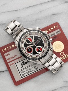 2000s Omega Speedmaster Date 3210.5200 Steel Red Black Silver Dial Auto 40 mm