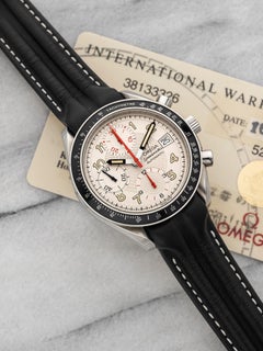2000er Omega Speedmaster Reduziertes Datum 3813.33.26 Stahl Creme Guilloche Zifferblatt 39 mm