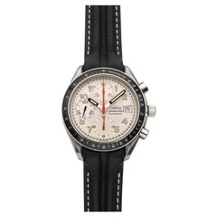2000er Omega Speedmaster Reduziertes Datum 3813.33.26 Stahl Creme Guilloche Zifferblatt 39 mm