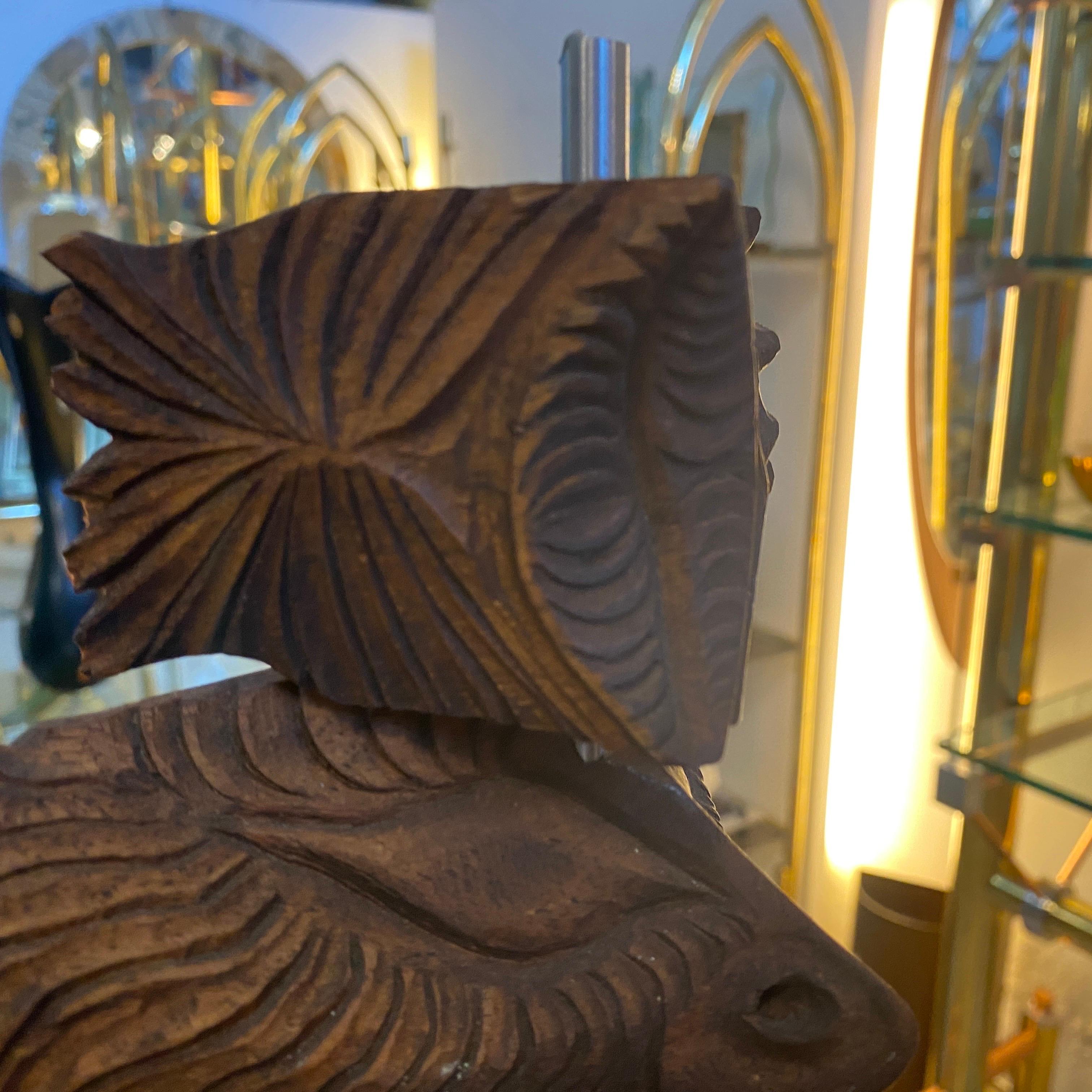 2000s Organic Modern Movable Hand-Carved Sicilian Wood Sculpture by Sciacca For Sale 4