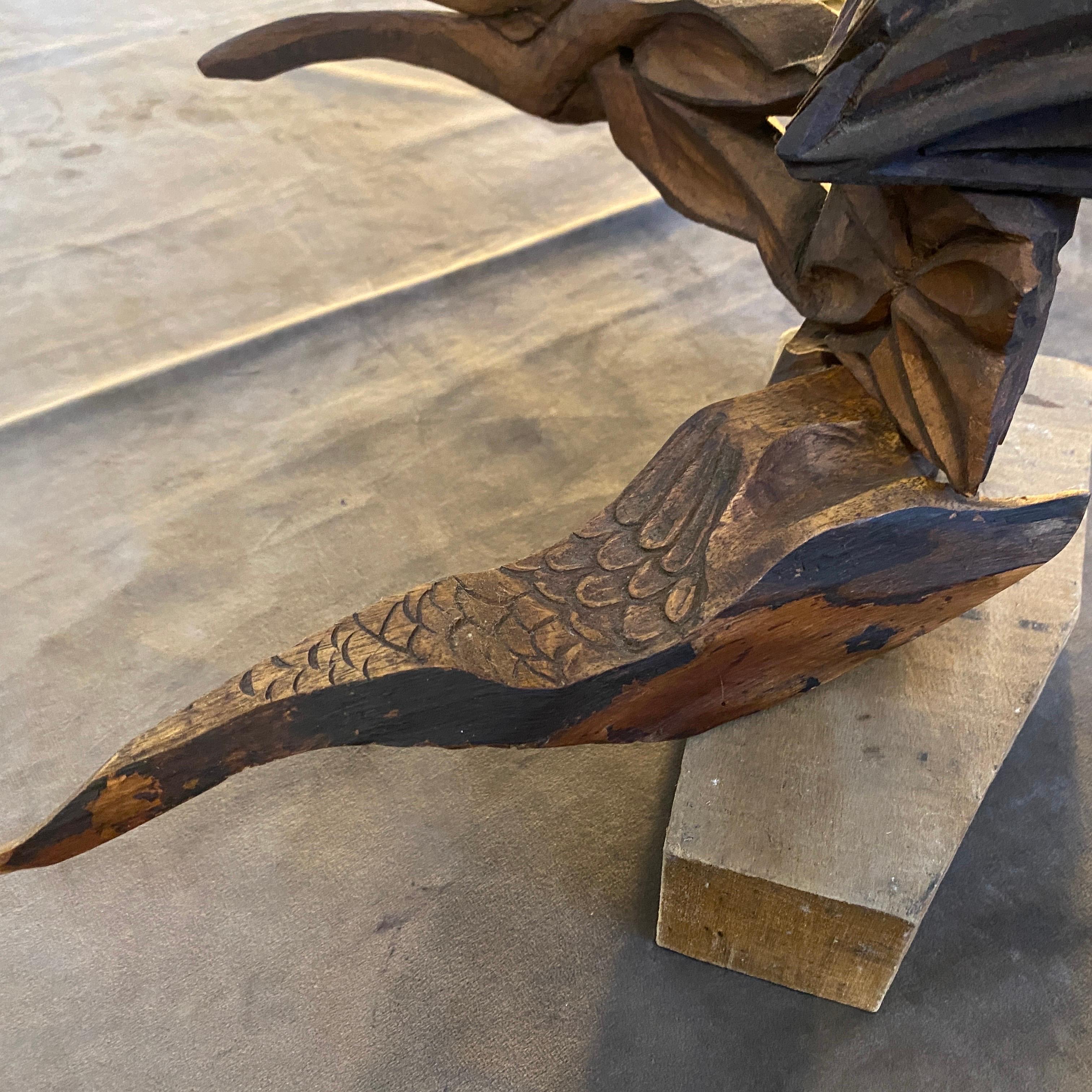 2000s Organic Modern Movable Hand-Carved Sicilian Wood Sculpture by Sciacca For Sale 6