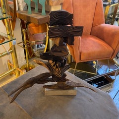 Sculpture moderne et organique en bois sicilien sculptée à la main par Sciacca, années 2000