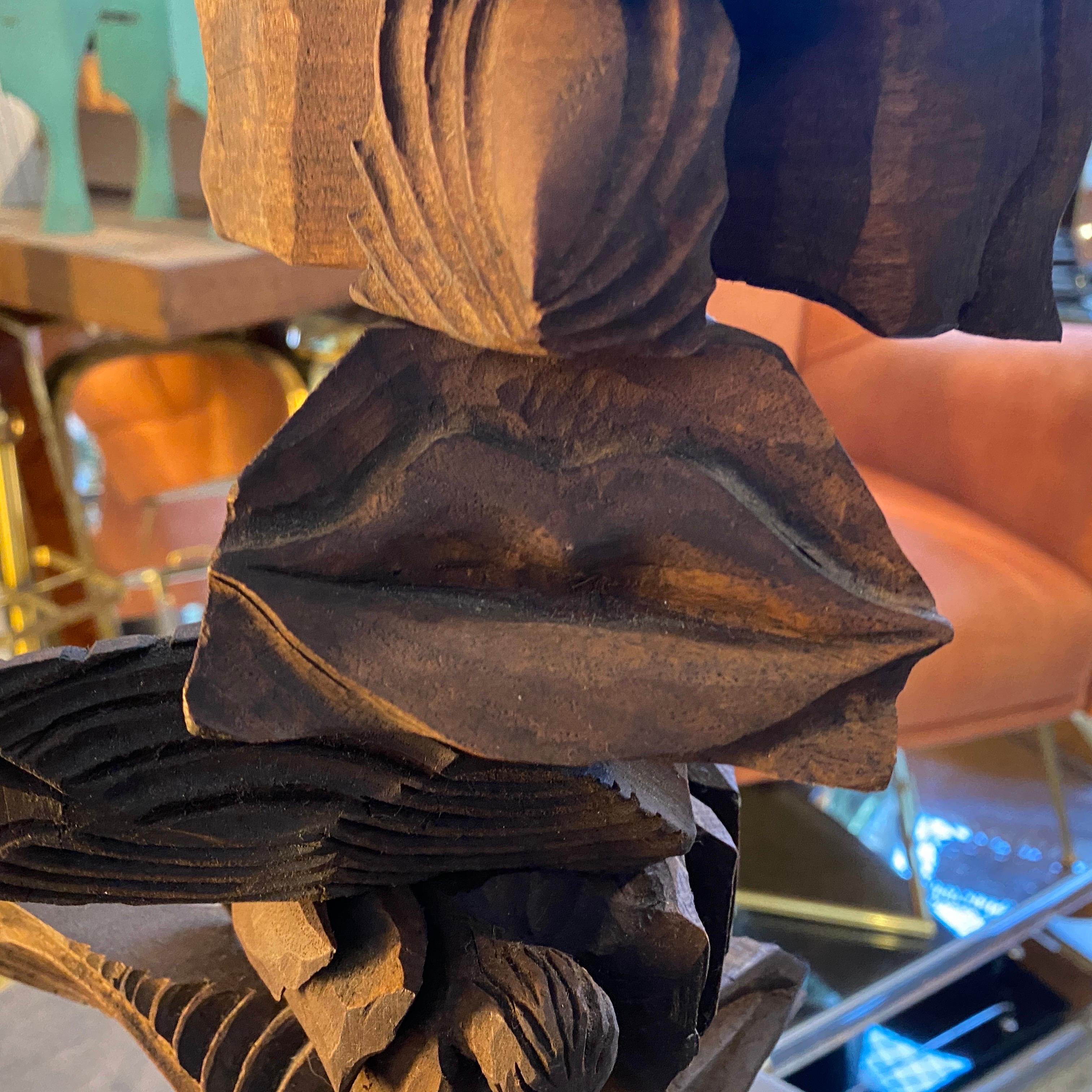 2000s Organic Modern Movable Hand-Carved Sicilian Wood Sculpture by Sciacca In Good Condition For Sale In Aci Castello, IT