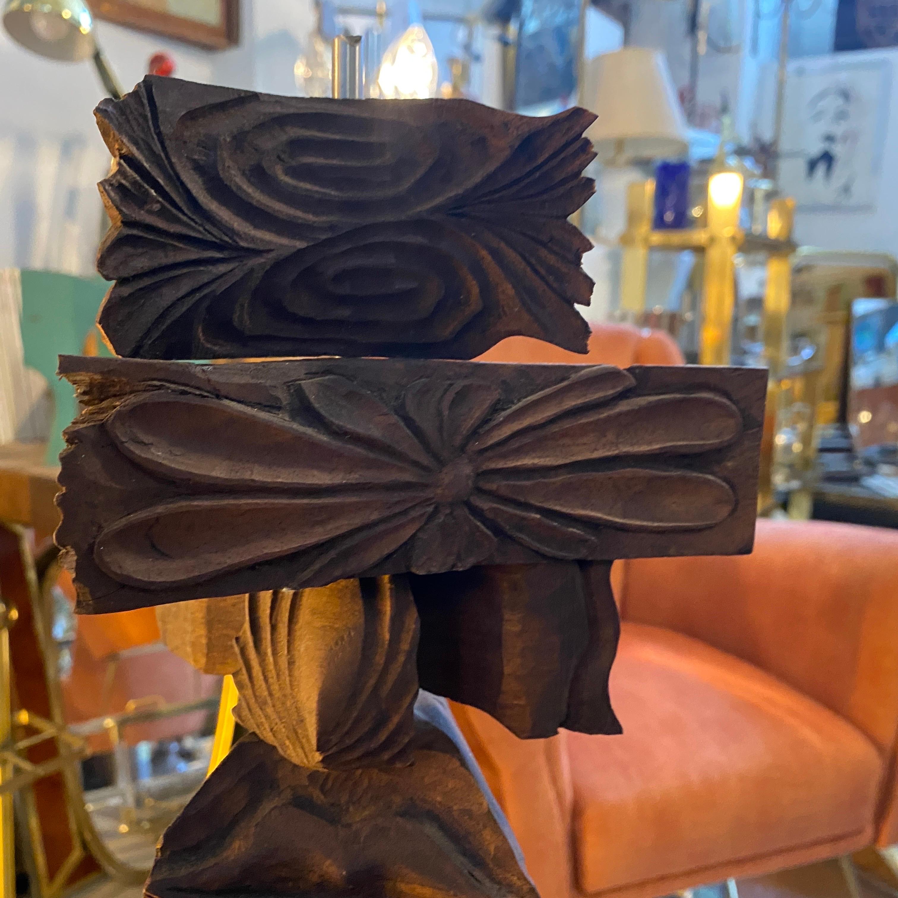 Contemporary 2000s Organic Modern Movable Hand-Carved Sicilian Wood Sculpture by Sciacca For Sale