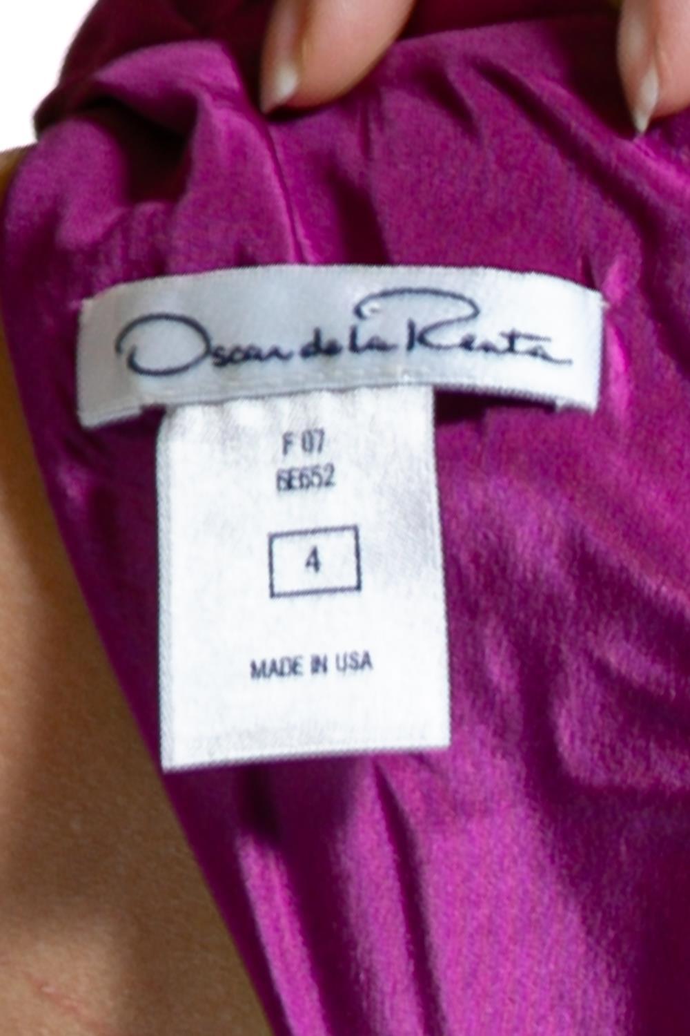 2000S OSCAR DE LA RENTA Purple Cheetah Silk Dress For Sale 7