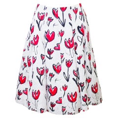 2000s Oscar de la Renta Tulip Printed Skirt