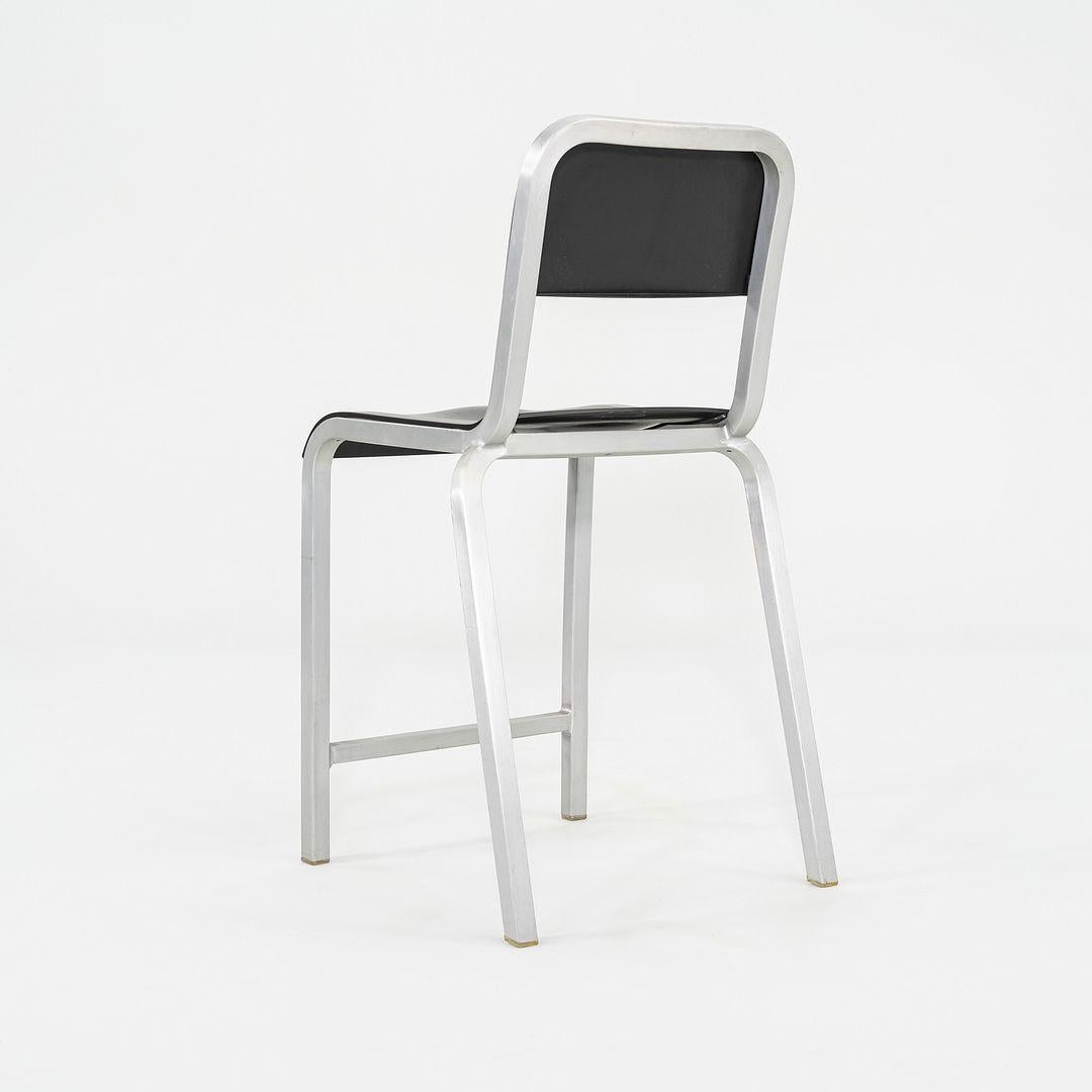 2000s Pair of Emeco for BMW Designworks 1951 Counter Stools in Black In Good Condition For Sale In Philadelphia, PA