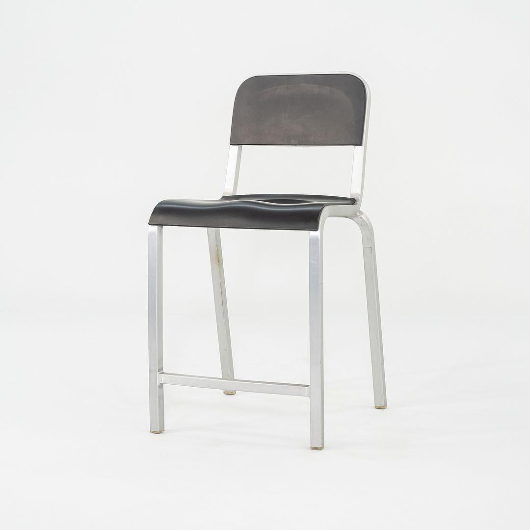 Aluminum 2000s Pair of Emeco for BMW Designworks 1951 Counter Stools in Black For Sale