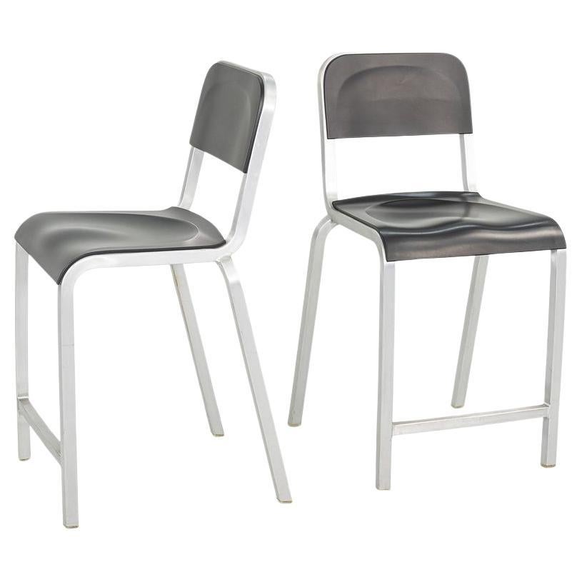 2000s Pair of Emeco for BMW Designworks 1951 Counter Stools in Black For Sale