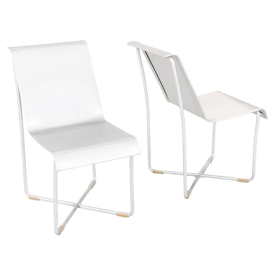 2000s Pair of Frank Gehry for Emeco Superlight Dining Chairs in Brushed Aluminum