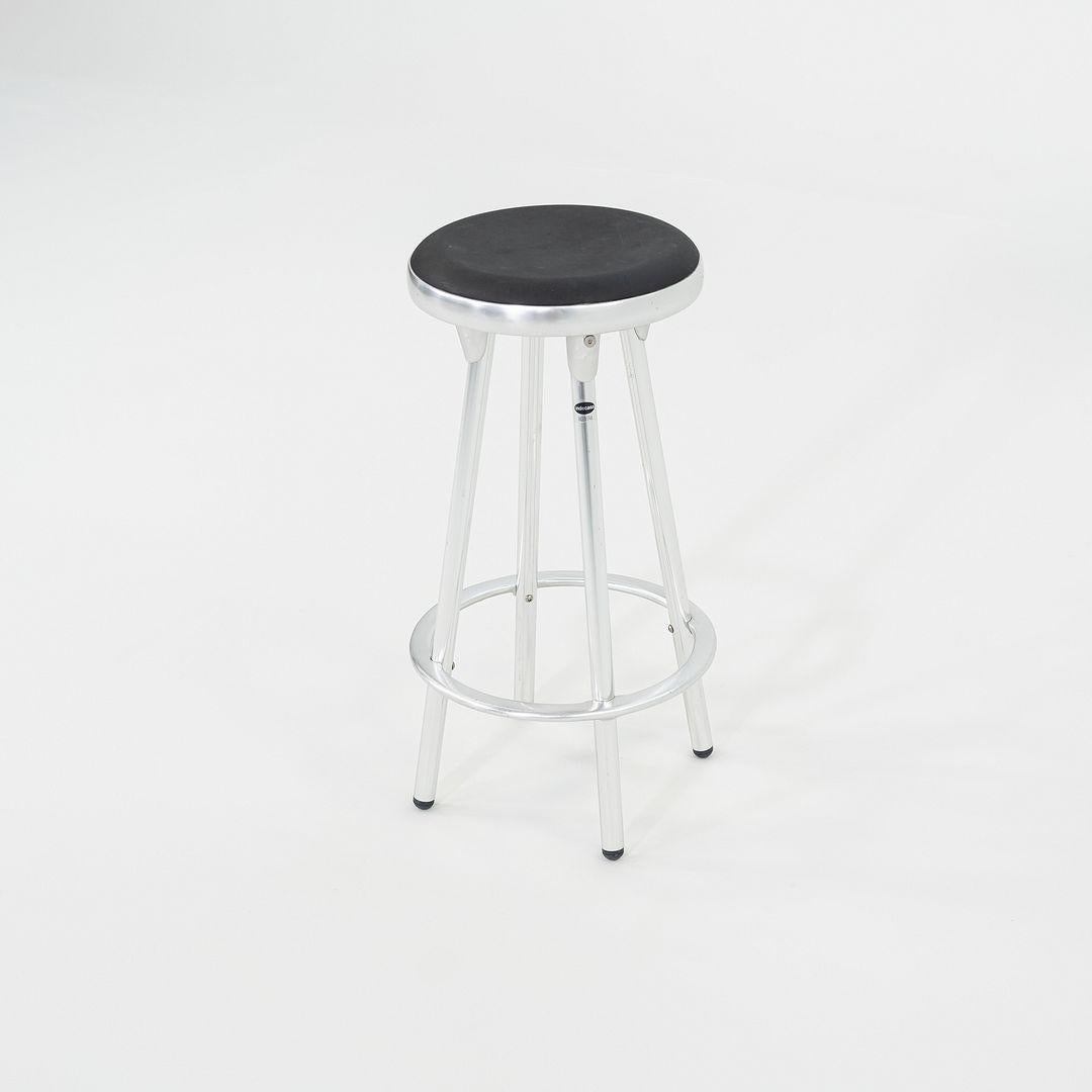 2000s Pair of Indecasa Aluminum Counter Stools for DWR by Joan Casas i Ortinez In Good Condition For Sale In Philadelphia, PA