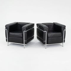 2000s Pair of LC2 Petit Modele Lounge Chairs Le Corbusier, Jeanneret, Perriand