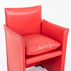 2000s Pair of Mario Bellini 401 Break Arm Dining Chairs for Cassina in Leather