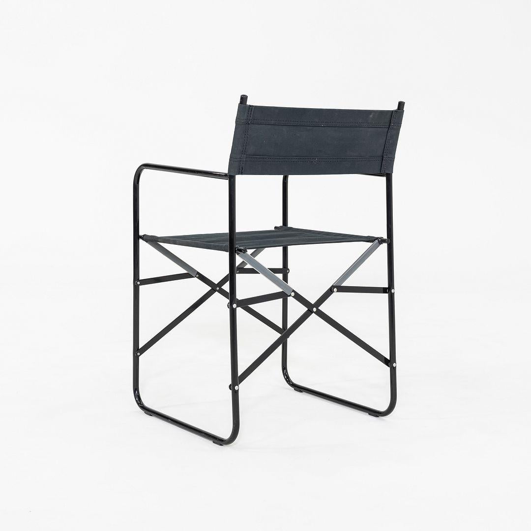 Moderne Paire de fauteuils directoriaux pliants modernes des années 2000, en noir et tapisserie d'ameublement en toile en vente