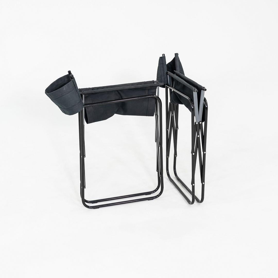Paire de fauteuils directoriaux pliants modernes des années 2000, en noir et tapisserie d'ameublement en toile Bon état - En vente à Philadelphia, PA