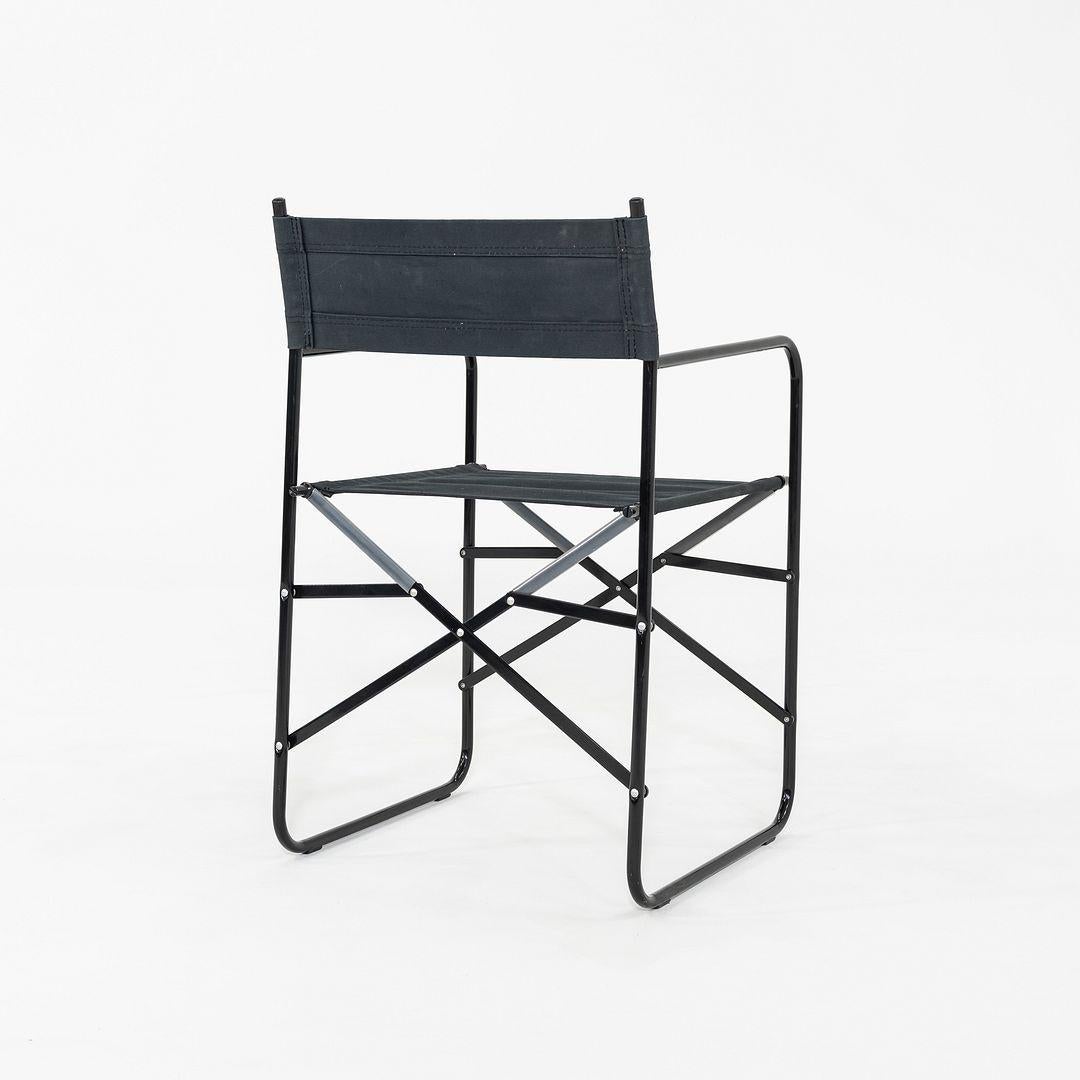 XXIe siècle et contemporain Paire de fauteuils directoriaux pliants modernes des années 2000, en noir et tapisserie d'ameublement en toile en vente