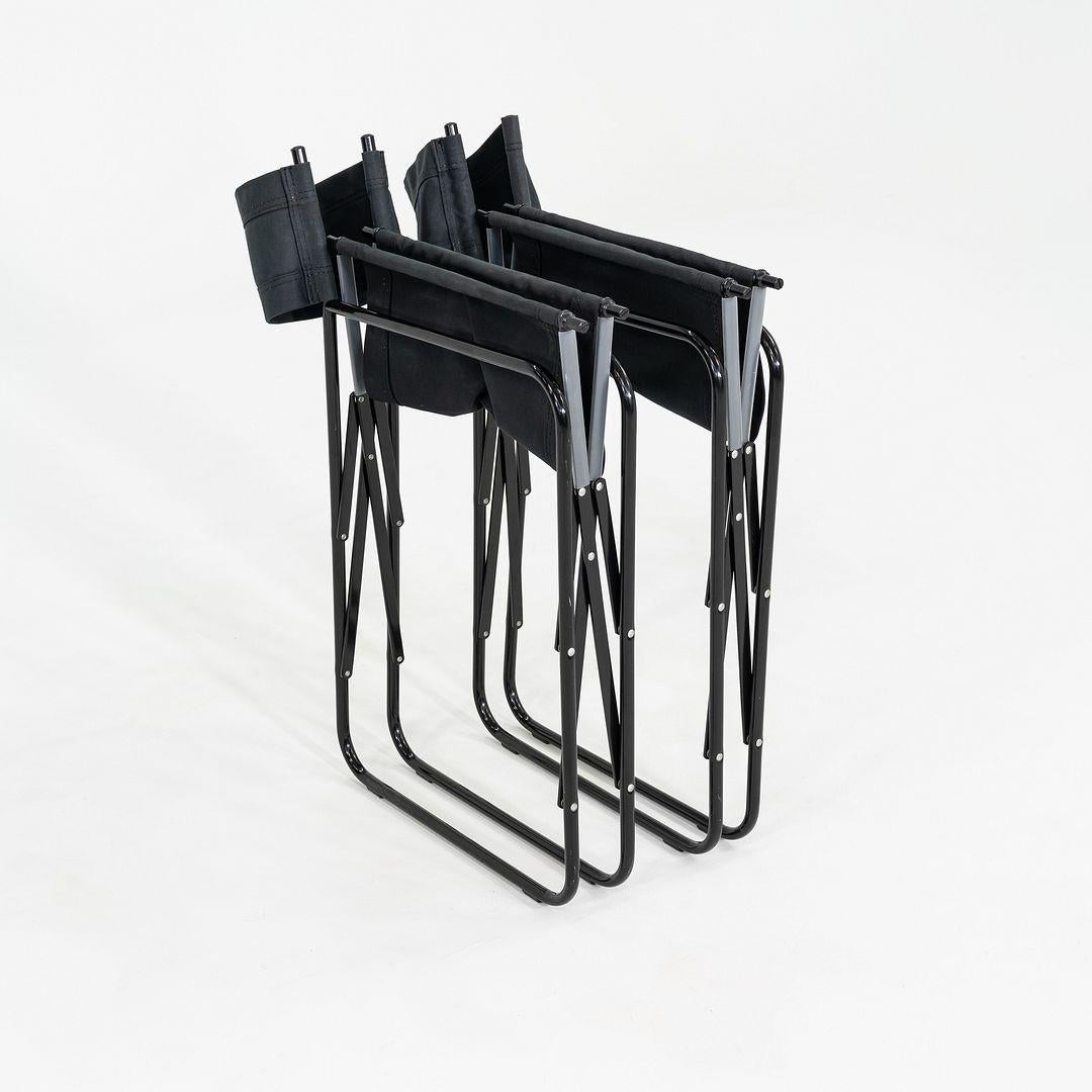 Métal Paire de fauteuils directoriaux pliants modernes des années 2000, en noir et tapisserie d'ameublement en toile en vente