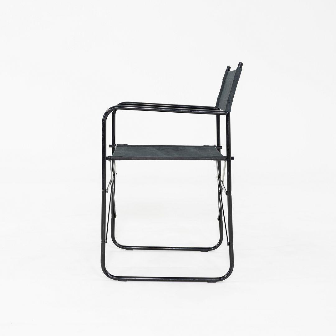 Paire de fauteuils directoriaux pliants modernes des années 2000, en noir et tapisserie d'ameublement en toile en vente 1
