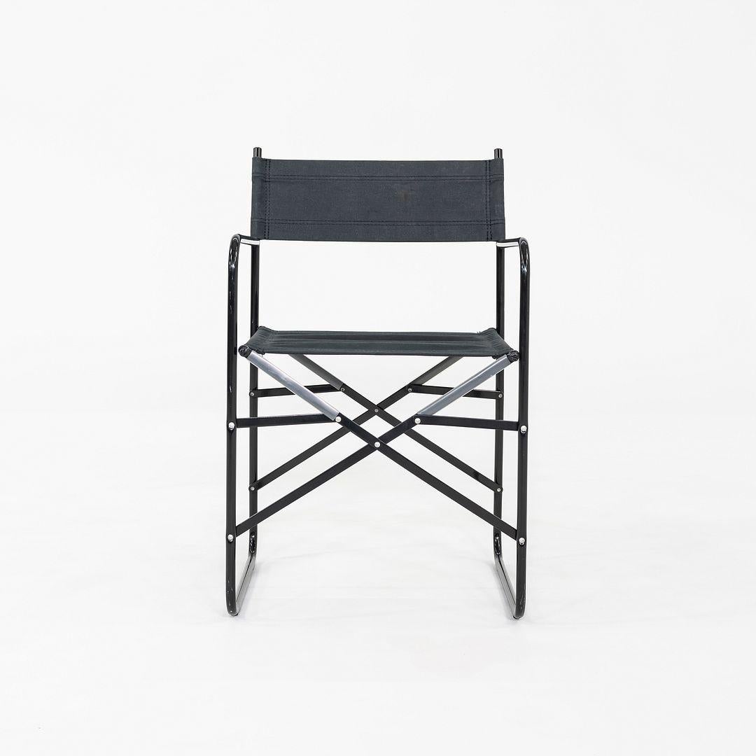 Paire de fauteuils directoriaux pliants modernes des années 2000, en noir et tapisserie d'ameublement en toile en vente 2