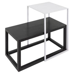 2000s Pair of Piero Lissoni for Cassina 261 Note Side Tables in Oak and Aluminum