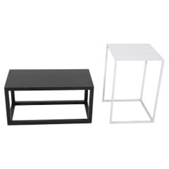 2000s Pair of Piero Lissoni for Cassina 261 Note Side Tables in Oak and Aluminum