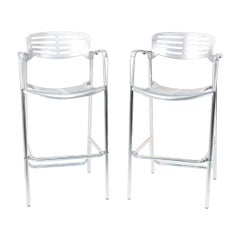 2000s Pair of Toledo Aluminum Bar Stools by Jorge Pensi For AMAT-3
