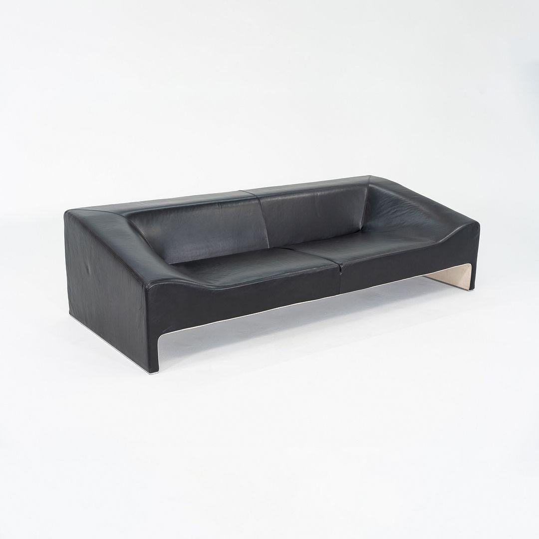 Moderne 2000s Patricia Urquiola for Moroso Malmo Sofa in Black Leather en vente