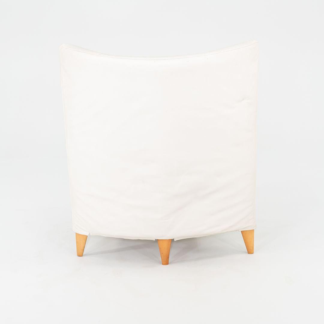 2000s Philippe Starck Driade Aleph Royalton Lounge Chair & Ottoman White Leather For Sale 3