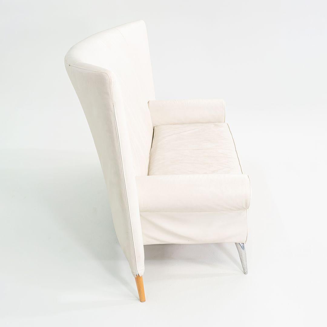 2000s Philippe Starck para Driade Aleph Sofá de tres plazas Royalton de cuero blanco en venta 4