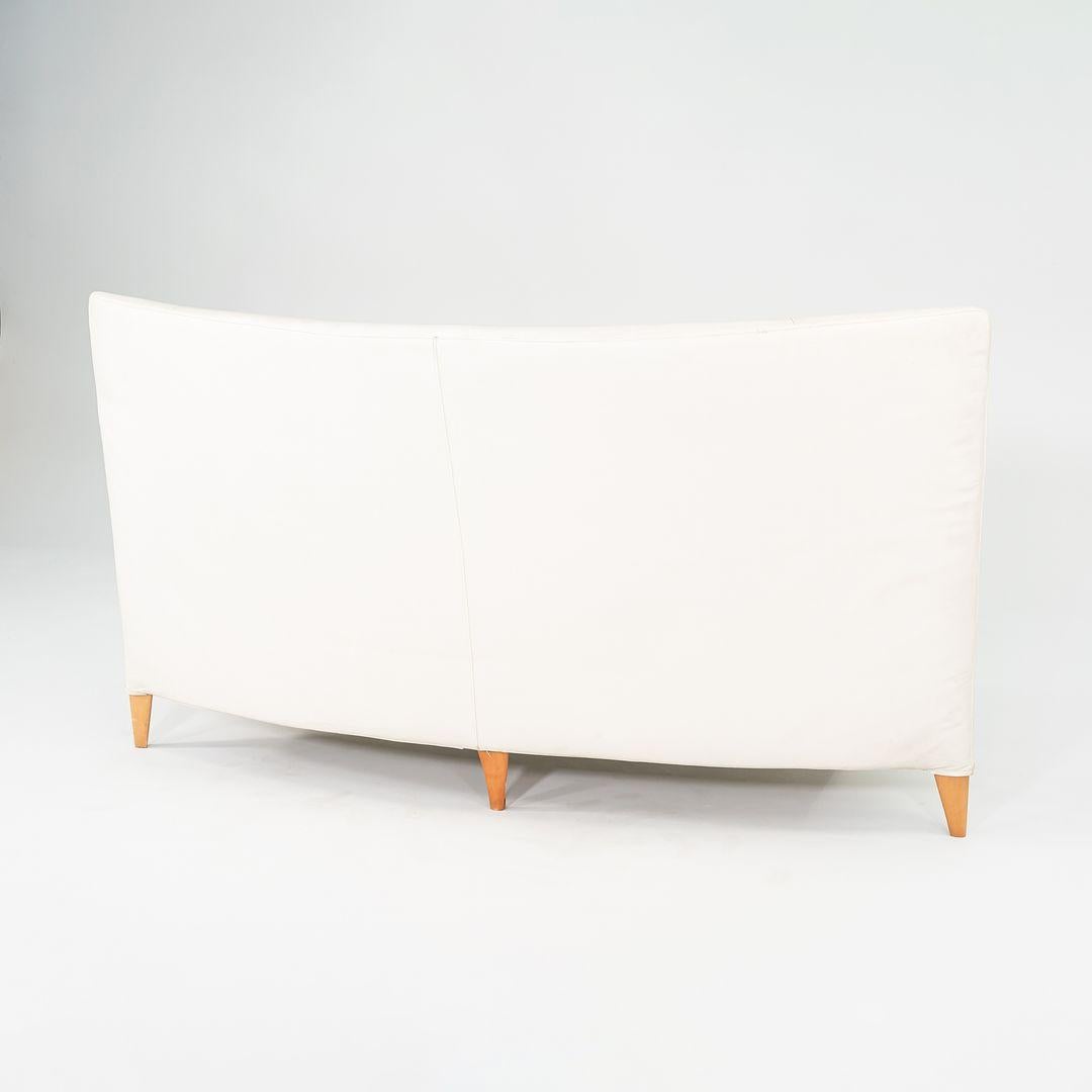 2000s Philippe Starck para Driade Aleph Sofá de tres plazas Royalton de cuero blanco Moderno en venta