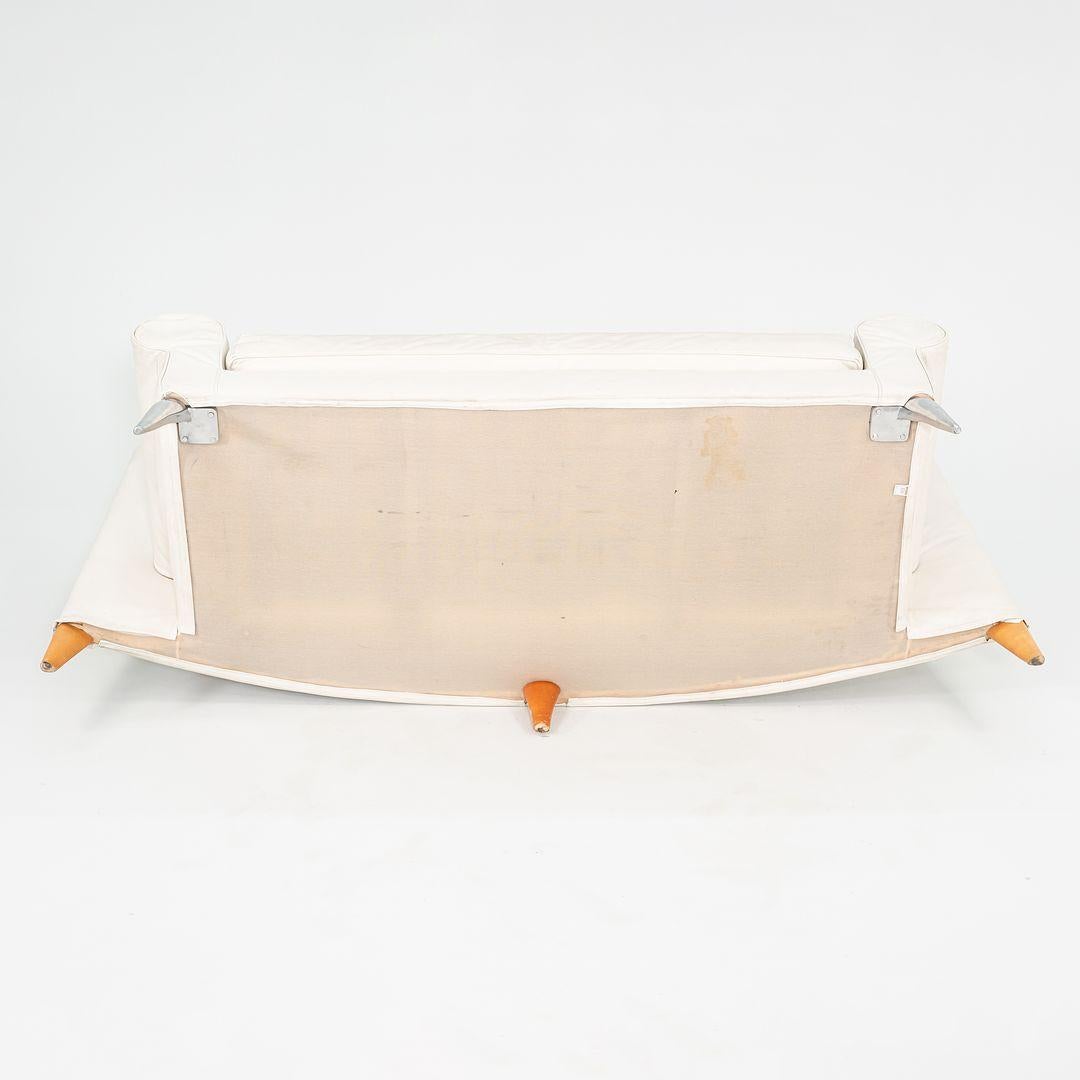 2000s Philippe Starck para Driade Aleph Sofá de tres plazas Royalton de cuero blanco Italiano en venta