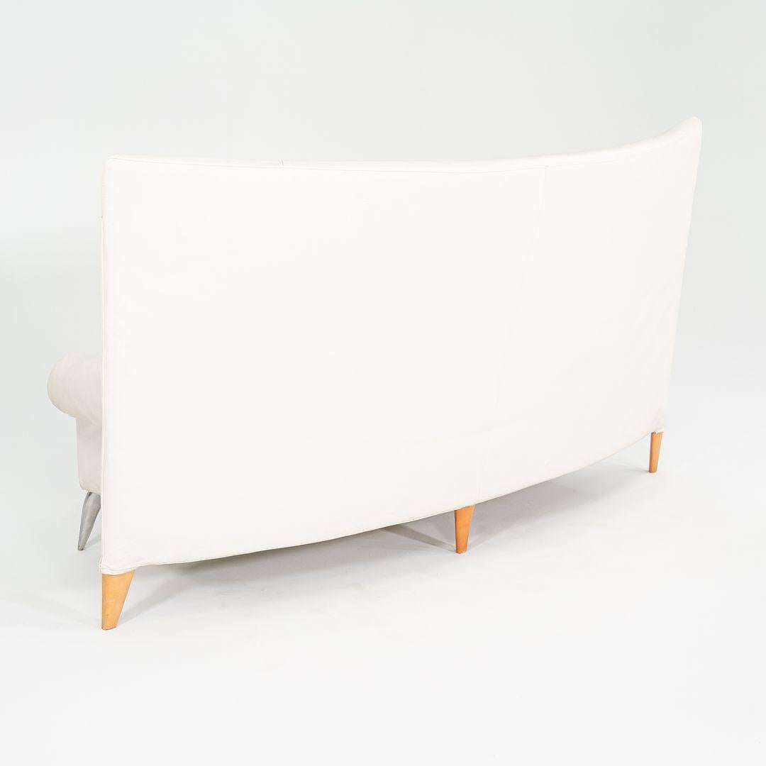 2000s Philippe Starck para Driade Aleph Sofá de tres plazas Royalton de cuero blanco Aluminio en venta