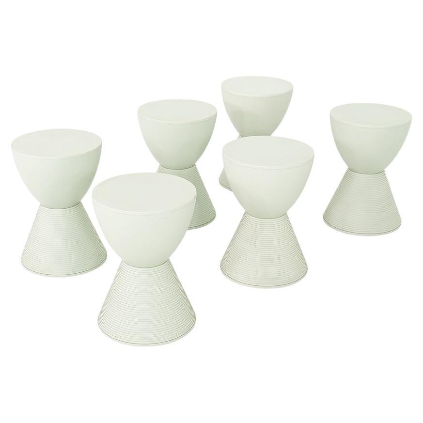 2000s Philippe Starck Kartell Prince Aha Stools / Side Tables, Fennel (Set of 6)