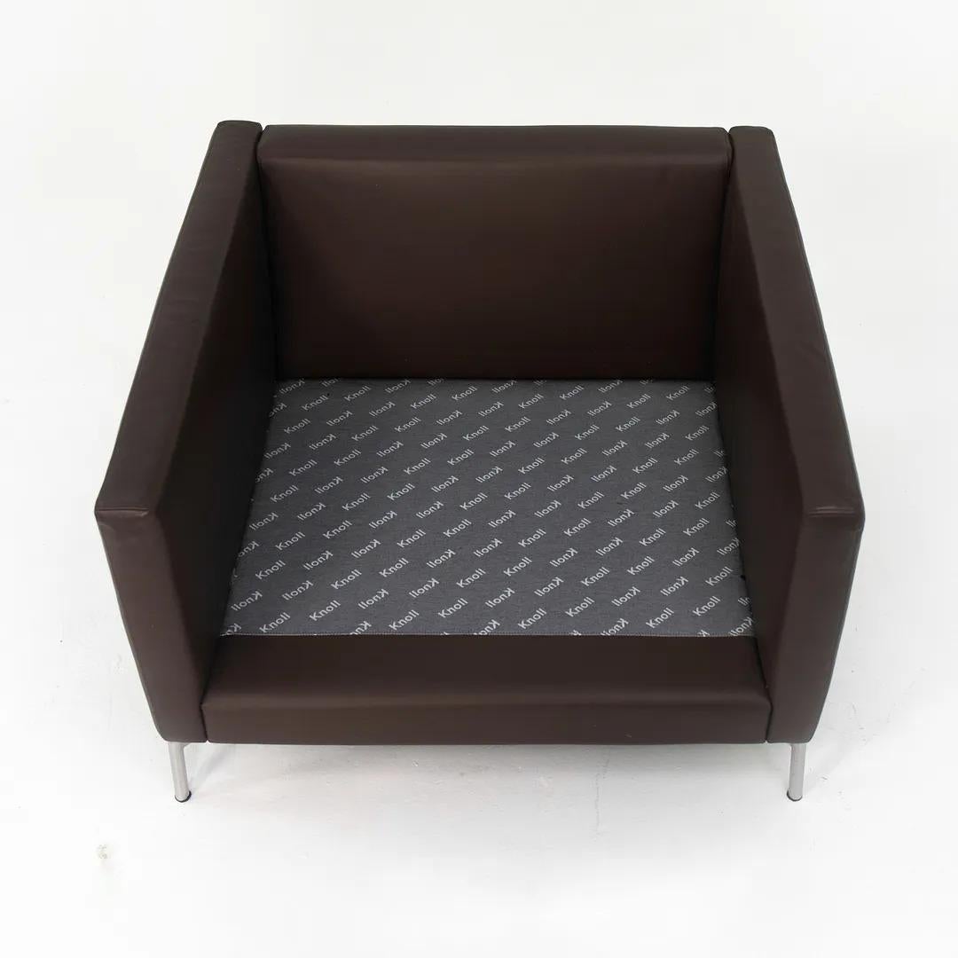 2000s Piero Lissoni for Knoll Divina Lounge Chair in Brown Leather 4x Available For Sale 3