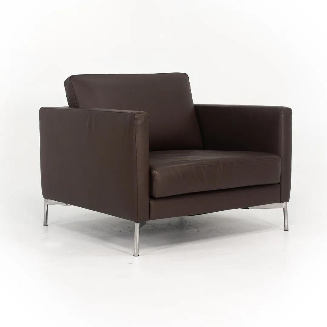 Modern 2000s Piero Lissoni for Knoll Divina Lounge Chair in Brown Leather 4x Available For Sale