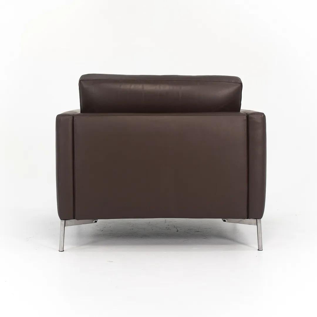Contemporary 2000s Piero Lissoni for Knoll Divina Lounge Chair in Brown Leather 4x Available For Sale