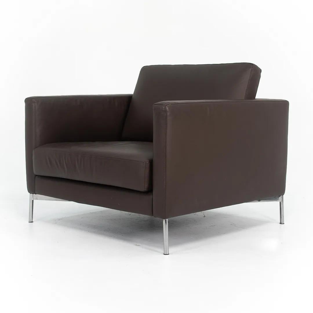 Steel 2000s Piero Lissoni for Knoll Divina Lounge Chair in Brown Leather 4x Available For Sale