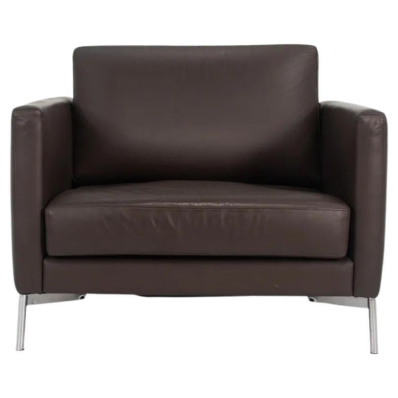 2000s Piero Lissoni for Knoll Divina Lounge Chair in Brown Leather 4x Available For Sale