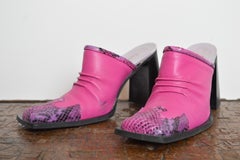 2000’s Pink Slip on Squared Toe Cowboy Heels - Mules UK 5 / EU 38