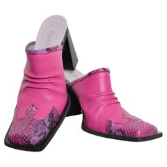 2000’s Pink Slip on Squared Toe Cowboy Heels - Mules UK 5 / EU 38