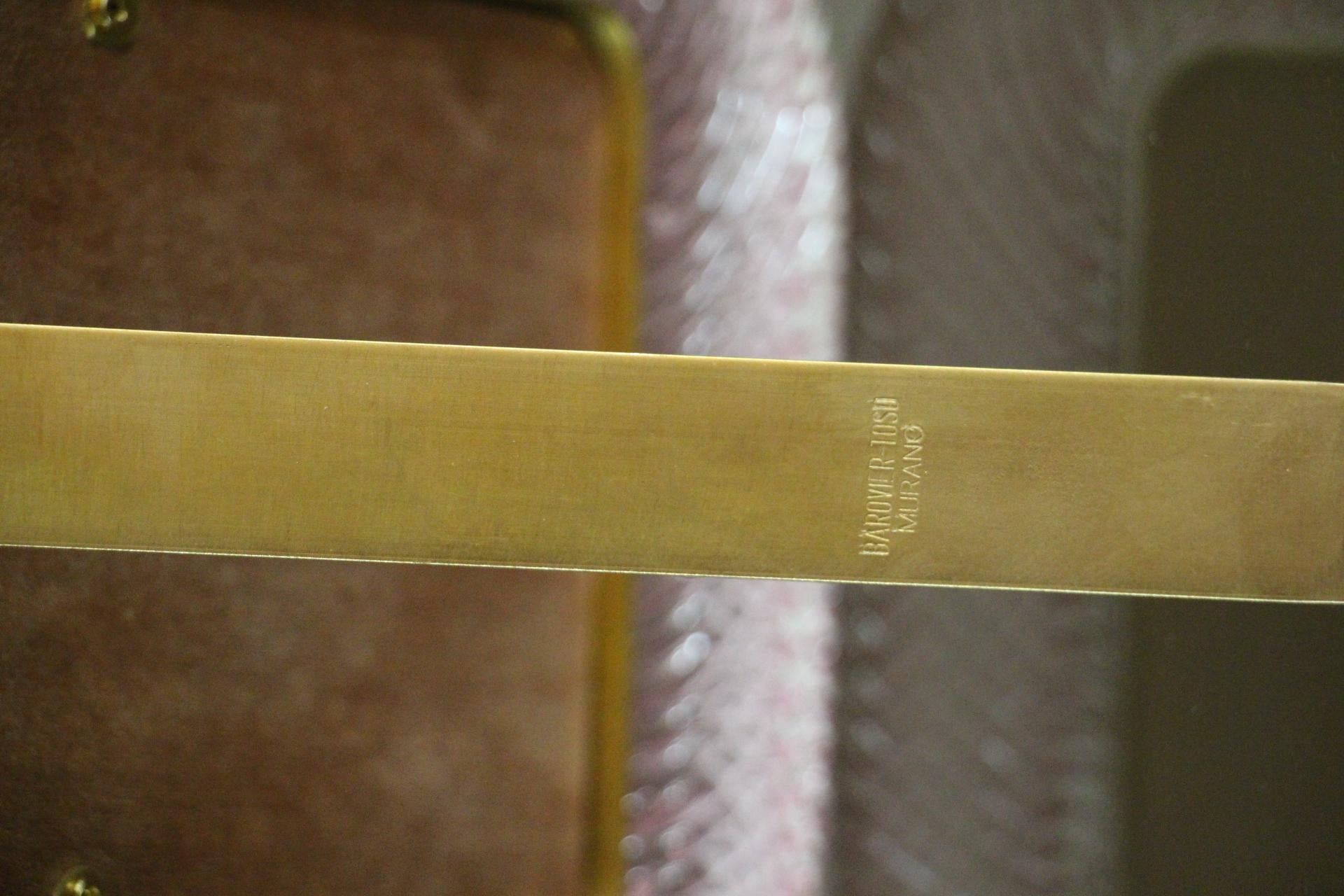 Cadre photo torsadé rose des années 2000 en verre de Murano et laiton de Barovier e Toso en vente 3