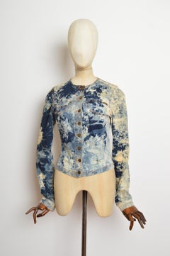 2000’s Plein Sud Acid Wash Bleached Cropped - Fitted Denim Jacket