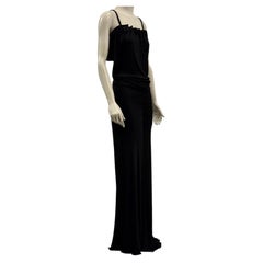 2000s Plein Sud buttons cowl-neck long evening dress