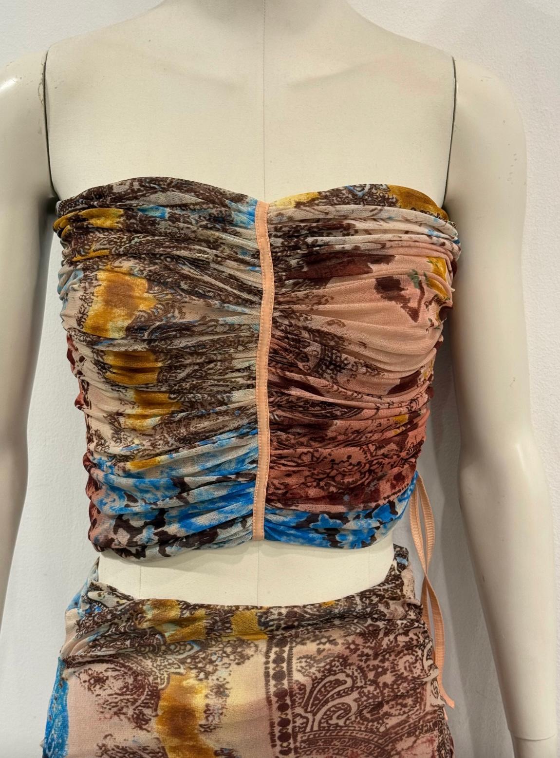 2000s Plein Sud mesh set top & skirt in vendita 1